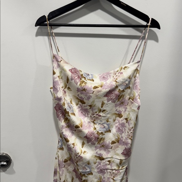 Lulu’s Truest Romance White Floral Print Sleeveless Ruched Midi Dress - Picture 7 of 12